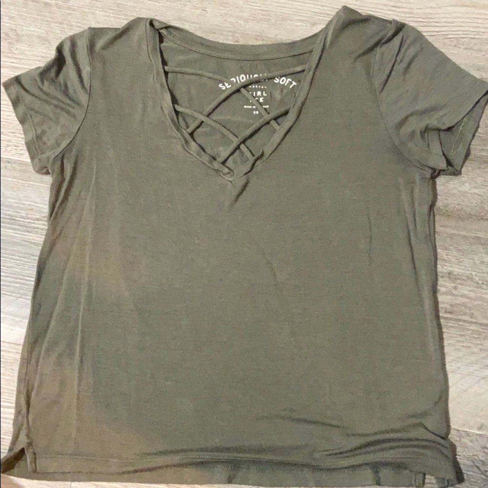 aero soft army green shirt